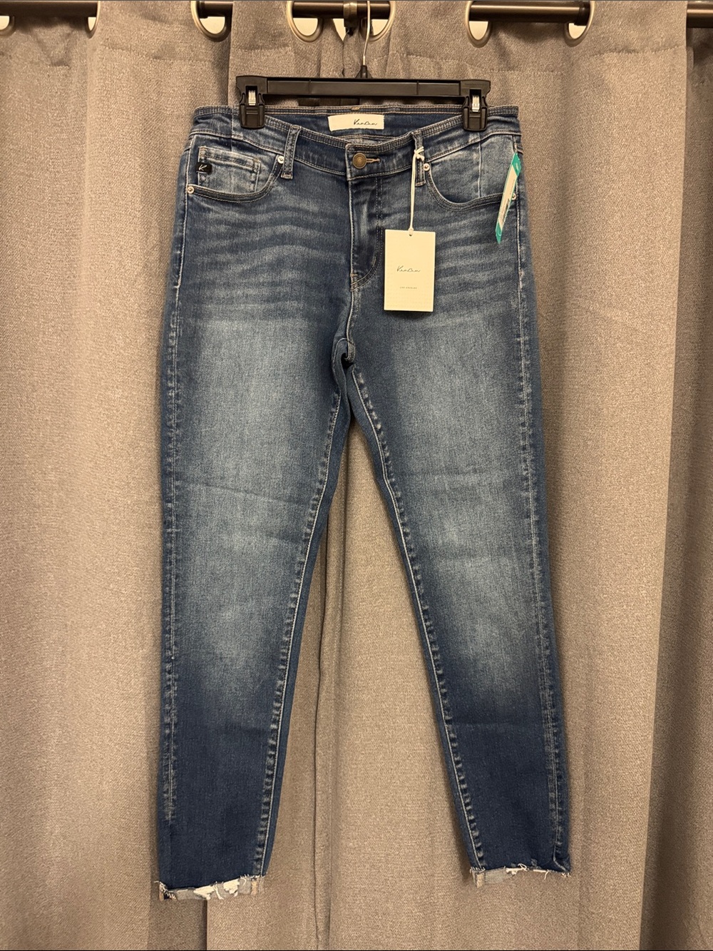 Kut from the Kloth Medium Blue High-Rise Cropped Skinny Jeans ( Elise)